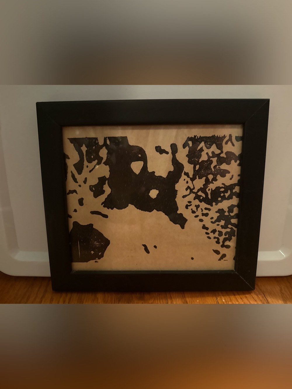 Framed Abstract Black and Tan Wall Art